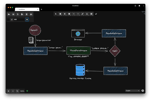 Screenshot of the Excalidraw PWA in today's state.